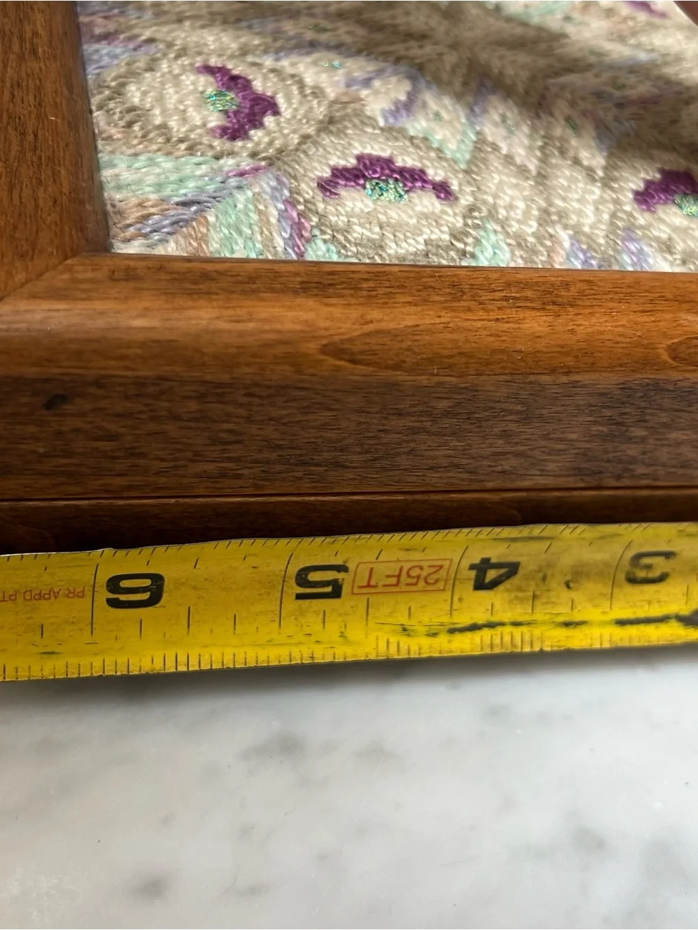 Vintage Wooden Keepsake Box with Hand-Stitched Four-Way Bargello Needlepoint Top